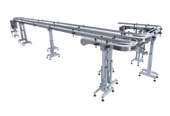 Giá tốt. Dây chuyền băng tải xích linh hoạt rộng 65mm cho chai nhựa trực tuyến